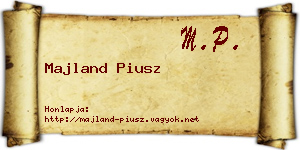 Majland Piusz névjegykártya